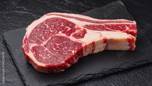 Sliced prime rib with marbling visible
