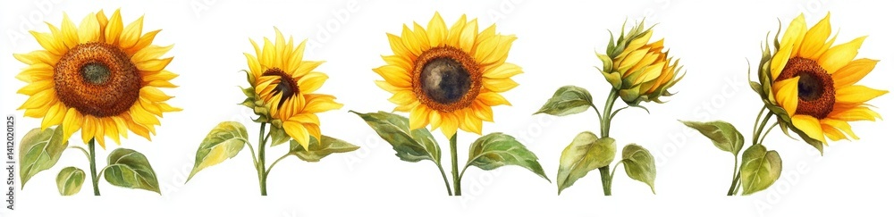 Obraz premium Vibrant Sunflower Illustrations
