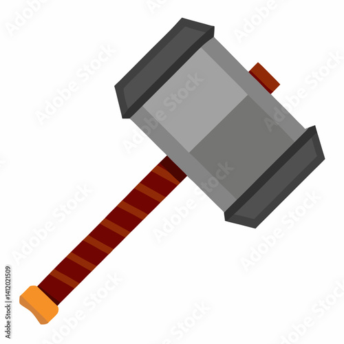 Hammer of Thor vector on white background.