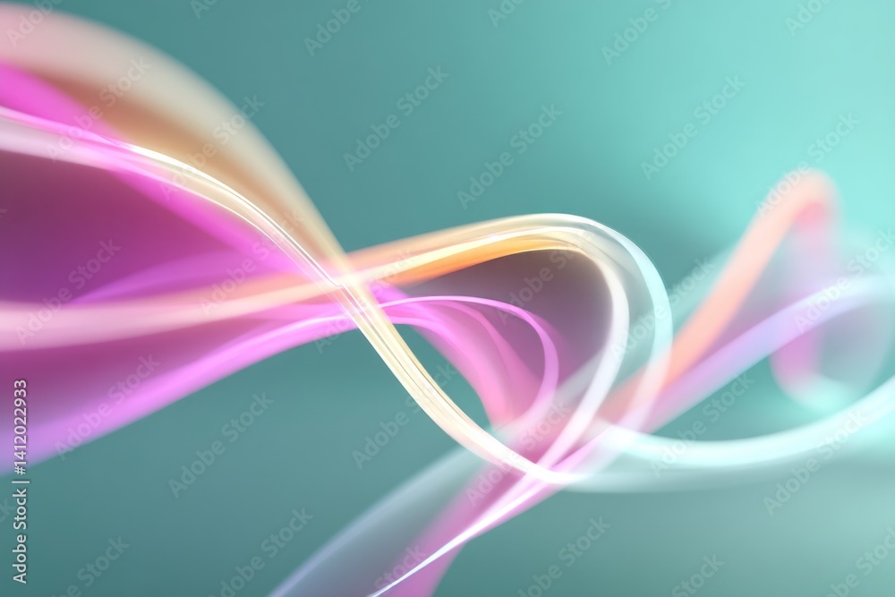 Colorful Fluid Waves on Soft Background with Light Effects and Subtle Gradients