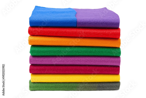 Stack of assorted colored felt sheets.