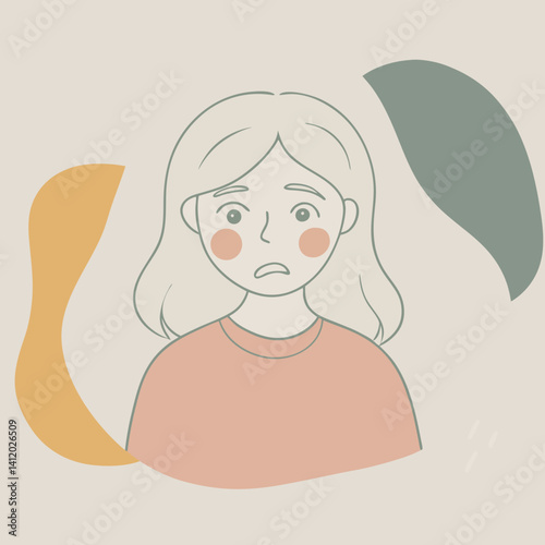 a girl with a staring blankly in shock