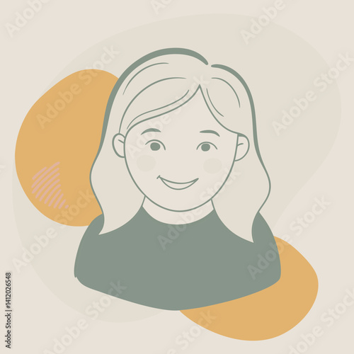 : a girl with a tilting head with curious smile