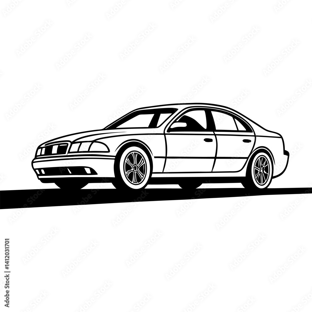 Fototapeta premium Silhouette car vector illustration