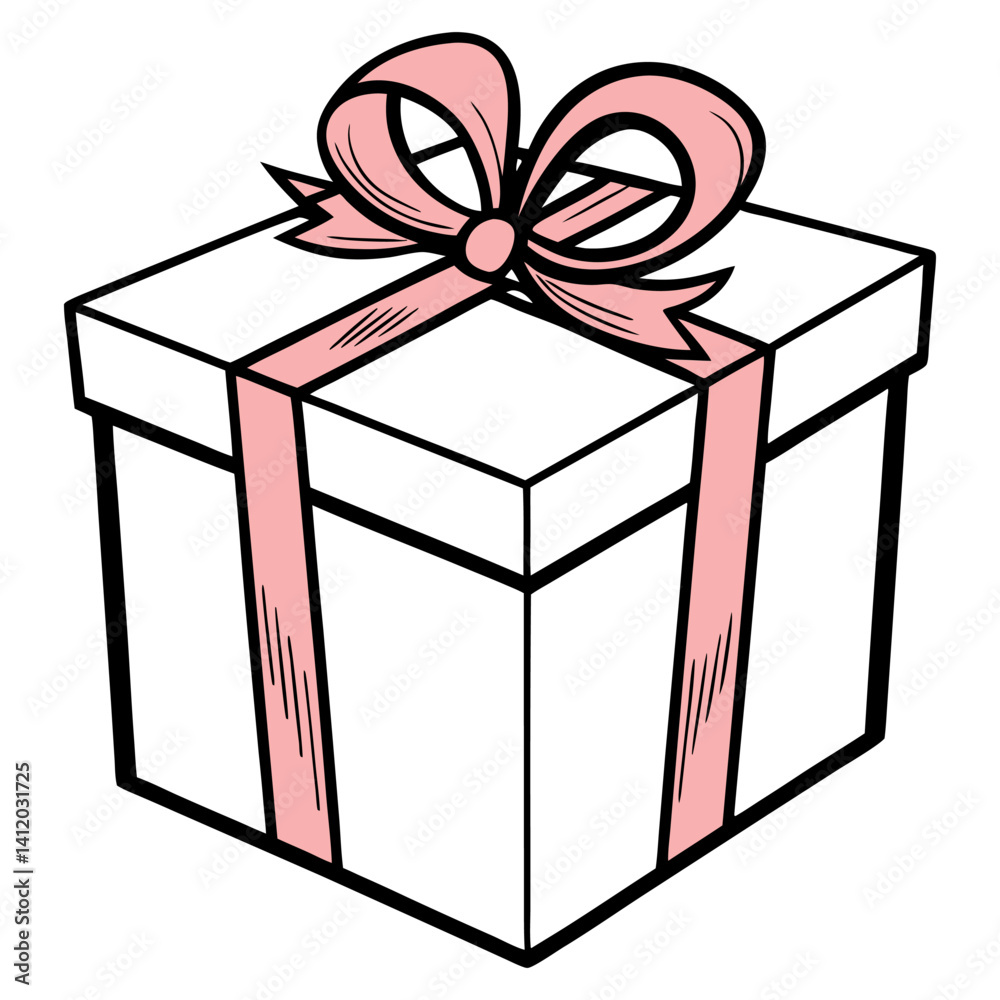 Gift box with ribbon vector illustration Gift box with ribbon vector illustration