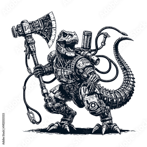 Robot T-Rex Vector Illustration
