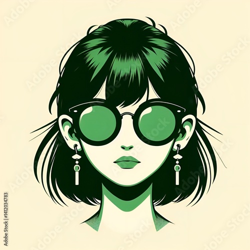 girl with glasses avatar portrait