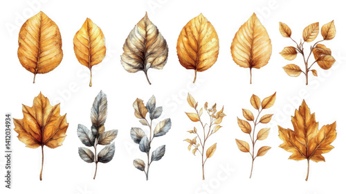 Autumn leaves pattern seamless print wallpaper, paper, stationery. Autumn leaves set fabric texture. Yellow leaves isolate.