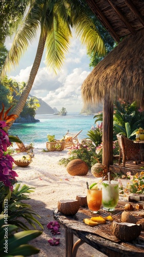 Tropical Beach Paradise: Relaxing Getaway in a Lush Island Setting