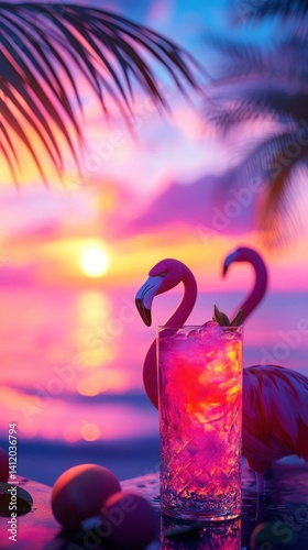 Pink Paradise: Flamingo Sunset Cocktail