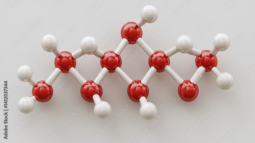 Obraz premium Molecule: Drospirenone. Contraceptive. Molecular structure. Formula: C24H30O3. Chemical model: Ball and stick. White background