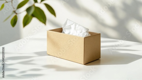 Minimalist Tissue Box with Textured Tissue Paper