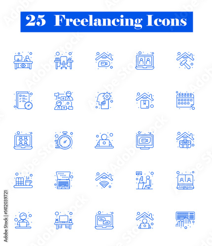 Working From Home Vector, Graphics, Illustration, Symbol Art, freelancing