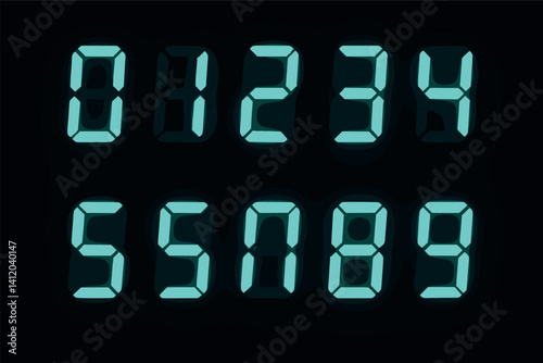 Digital time display with simple numeric composition for modern design projects