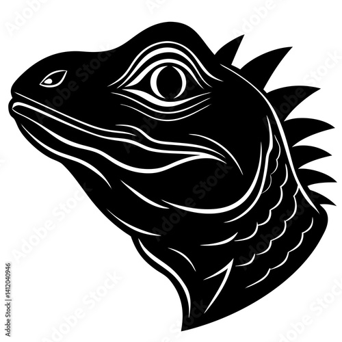 Lizard Head Vector Illustration - Reptile Animal Graphic Design File