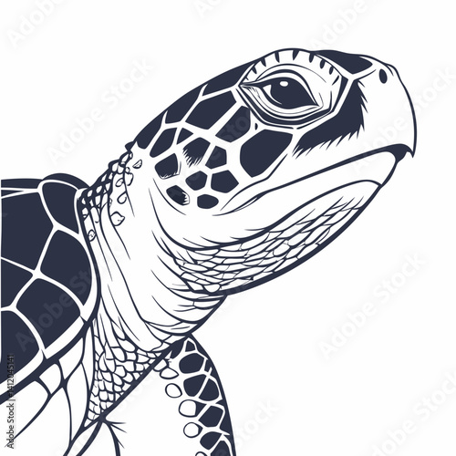 Tortoise head animal vector – perfect for logos, prints, and wildlife-themed designs.