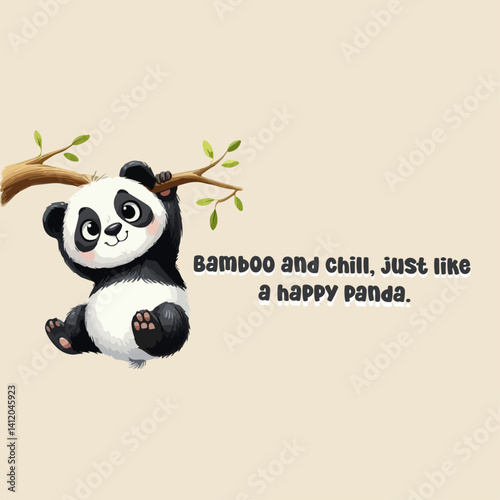 panda with bamboo t-shirt design
