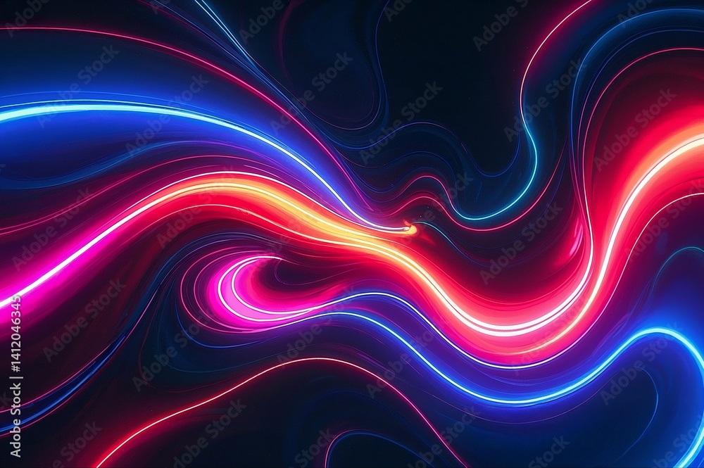 Fototapeta premium Dynamic abstract swirls with glowing edges and smooth shapes under cinematic lighting. Perfect for backgrounds.