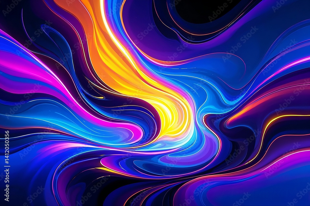 Fototapeta premium Dynamic abstract swirls with glowing edges and smooth shapes under cinematic lighting. Perfect for backgrounds.