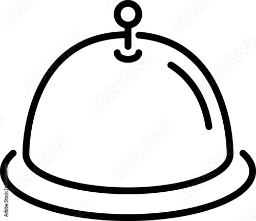 Food cloche icon for dining and service - Editable Stroke SVG, fully scalable.