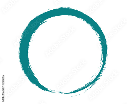 Colorful Brush Circle Stroke – Hand Painted Round Ink Shape for Abstract Design and Art