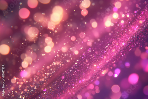 Glittering Pink and Purple Abstract Bokeh Background