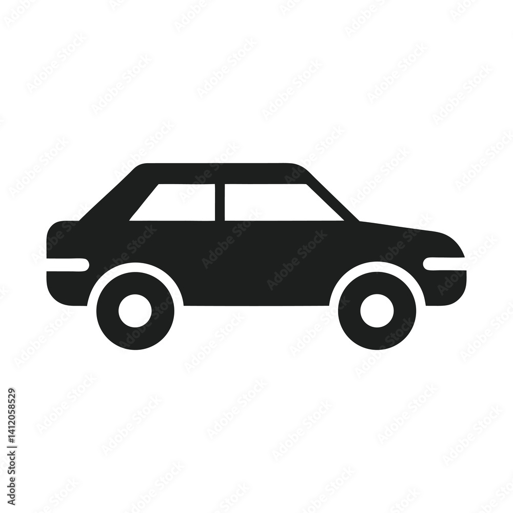 flat car icon of silhouette vector illustration on white background flat car icon of silhouette vector illustration on white background