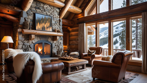 living room with fireplace