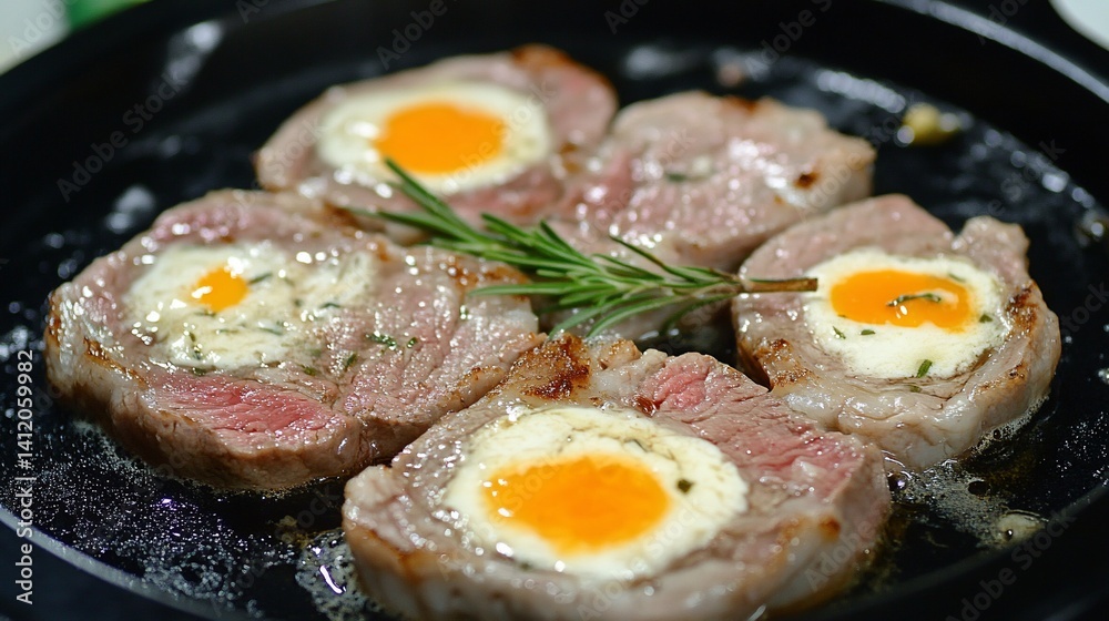 Fried meat with eggs Fried meat with eggs