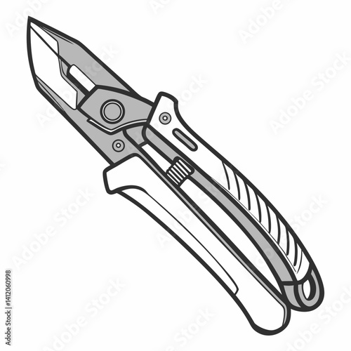 Illustration Of Cable Cutters For Electricians And Diy Projects Isolated On White