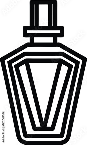 perfume bottle on black background