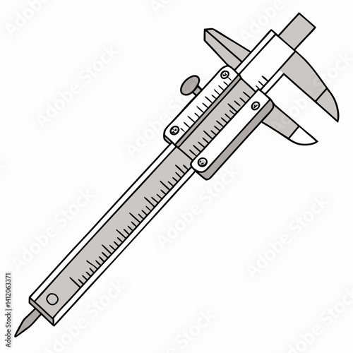 Vernier Caliper Illustration Accurate Measurement Tool For Engineering And Technical Design