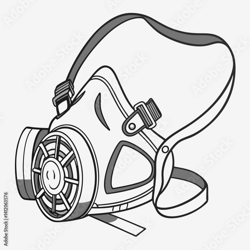 Protective Full Face Respirator Mask With Filter For Pollution And Safety
