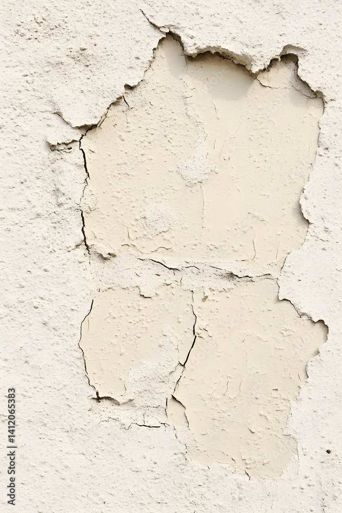 Obraz premium Cracked Beige Wall Texture Background Aged Plaster Surface