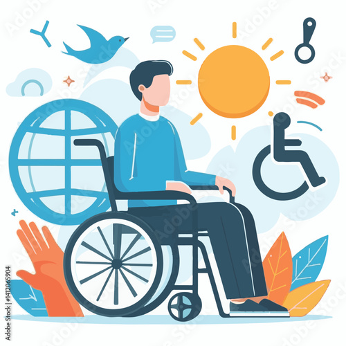 disability, day, international, illustration, people, world, vector, concept, care, banner, disabled, happy, disabilities, poster, awareness, health, national, sign, global, prevention, rights, month,