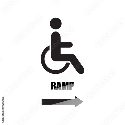 Wheelchair Ramp Sign Vector Illustration