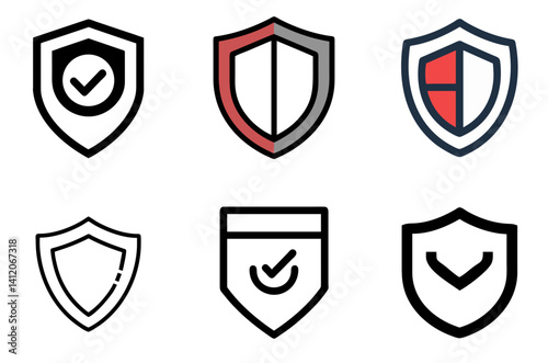 Shield Icon for Protection and Security

