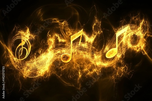 Obraz na płótnie musical gradient background of gold and black tones w salonie