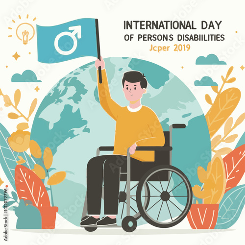 disability, day, international, illustration, people, world, vector, concept, care, banner, disabled, happy, disabilities, poster, awareness, health, national, sign, global, prevention, rights, month,