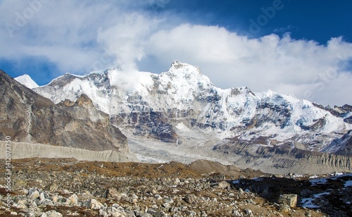 View of mount Hungchi peak 7029m within clouds