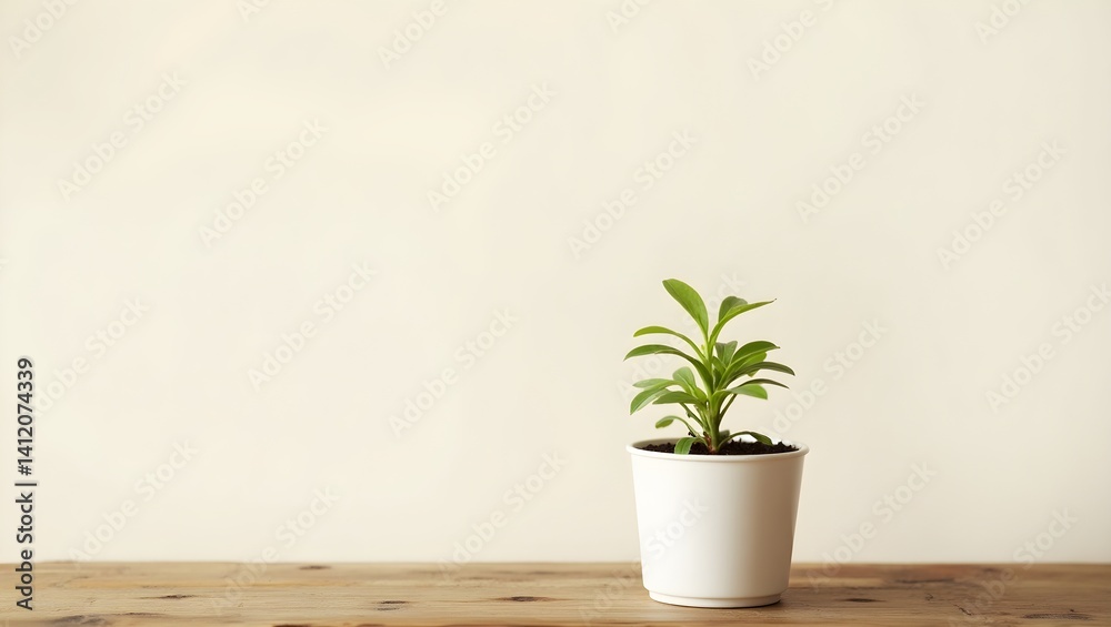 plant in a pot on the table plant in a pot on the table