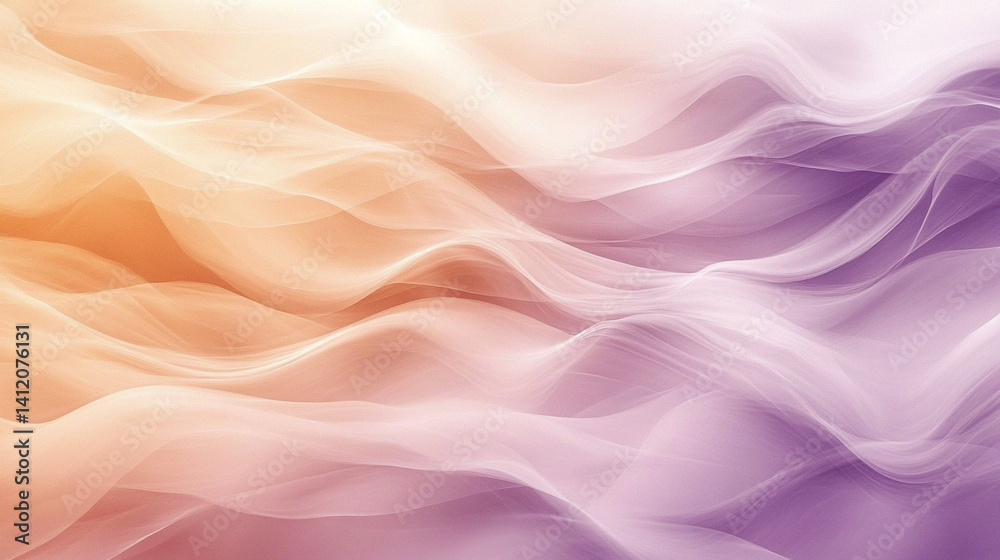 Obraz premium An abstract image showcasing swirling tendrils of smoke in a vibrant gradient of warm orange and cool purple