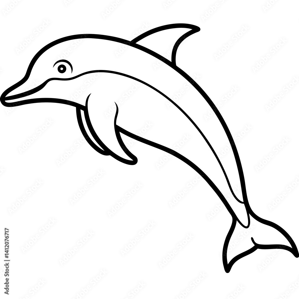 Obraz premium Stylized Dolphin Outline Artwork
