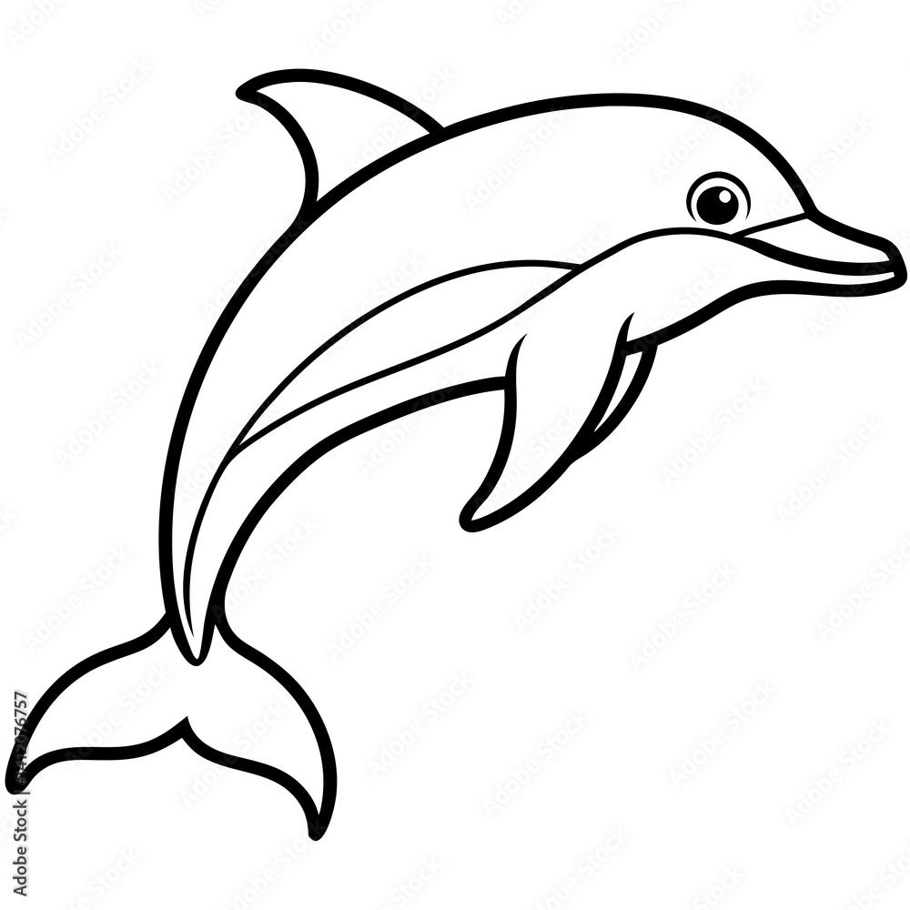 Stylized Dolphin Outline Artwork Stylized Dolphin Outline Artwork