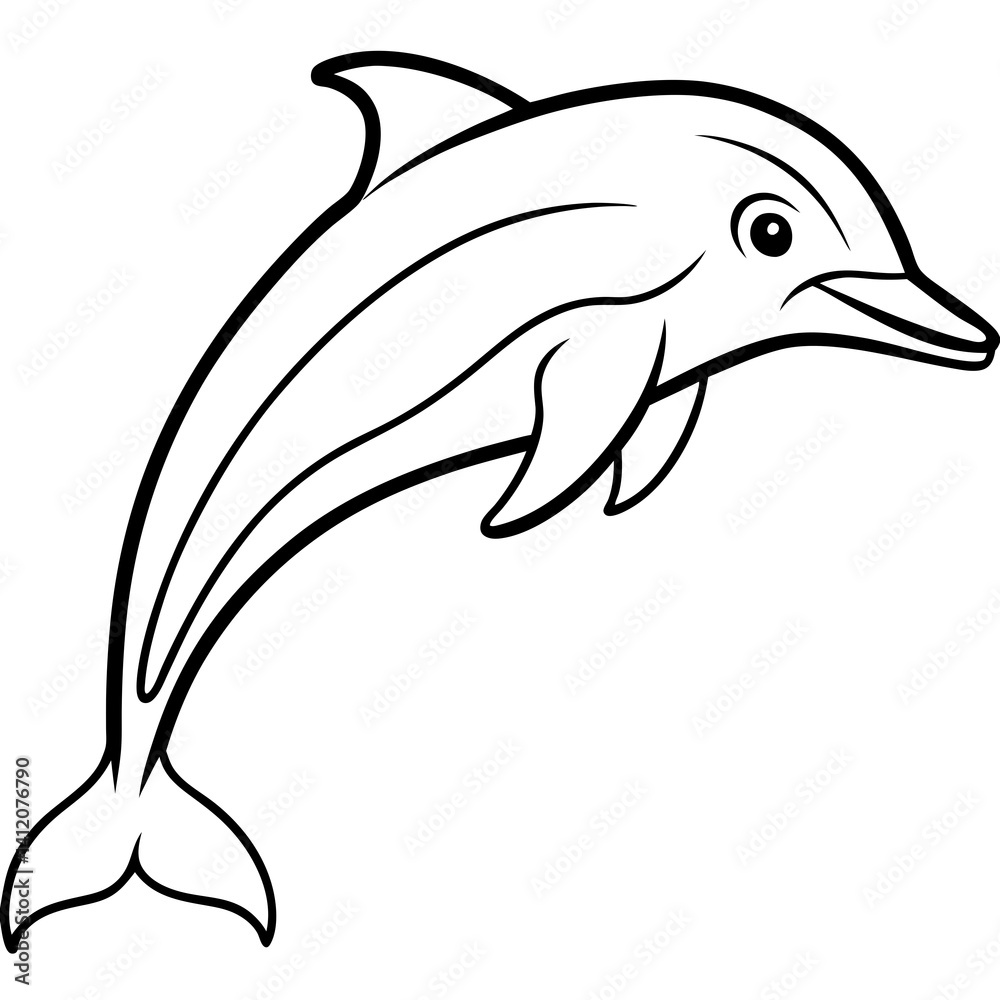 Fototapeta premium Stylized Dolphin Outline Artwork