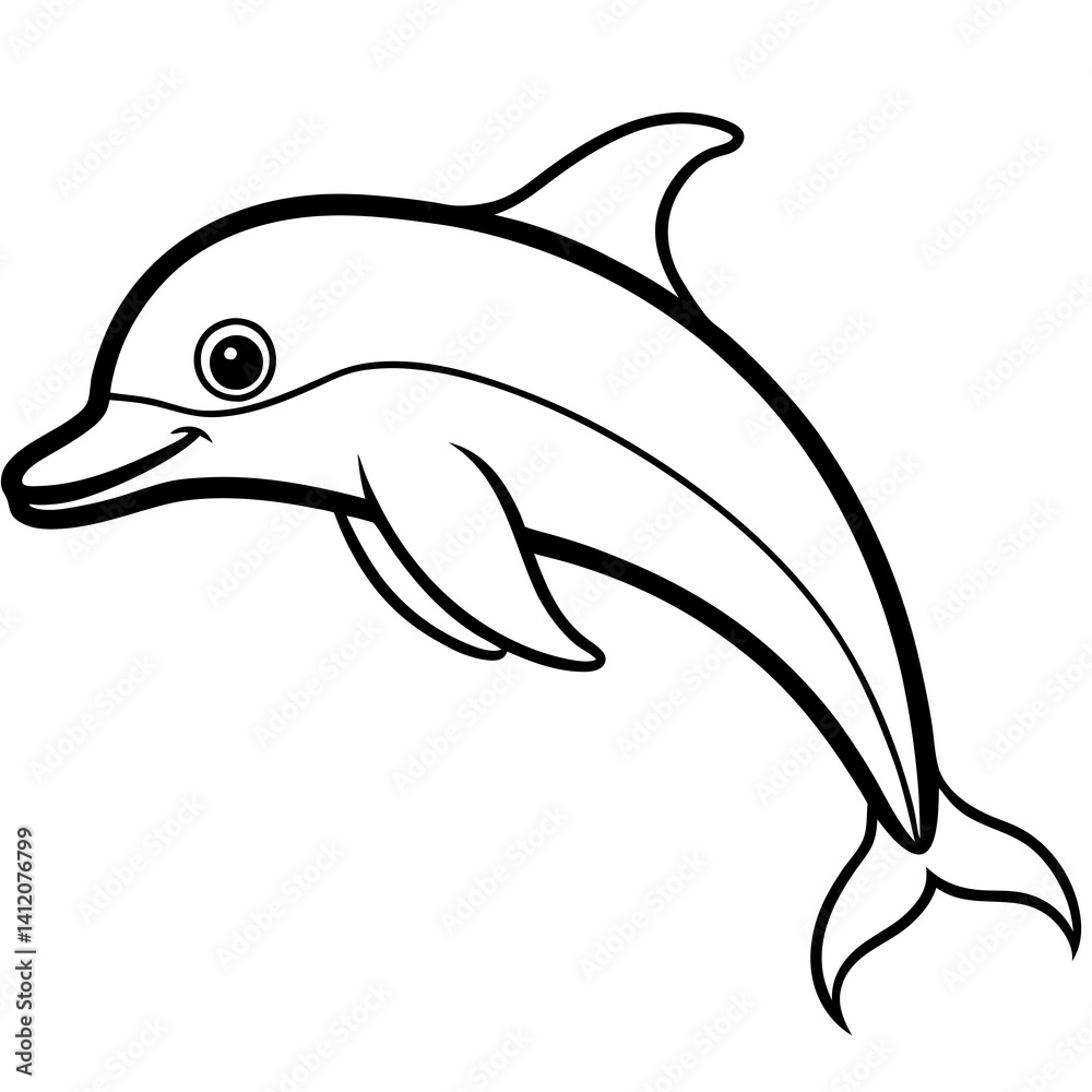Obraz premium Stylized Dolphin Outline Artwork