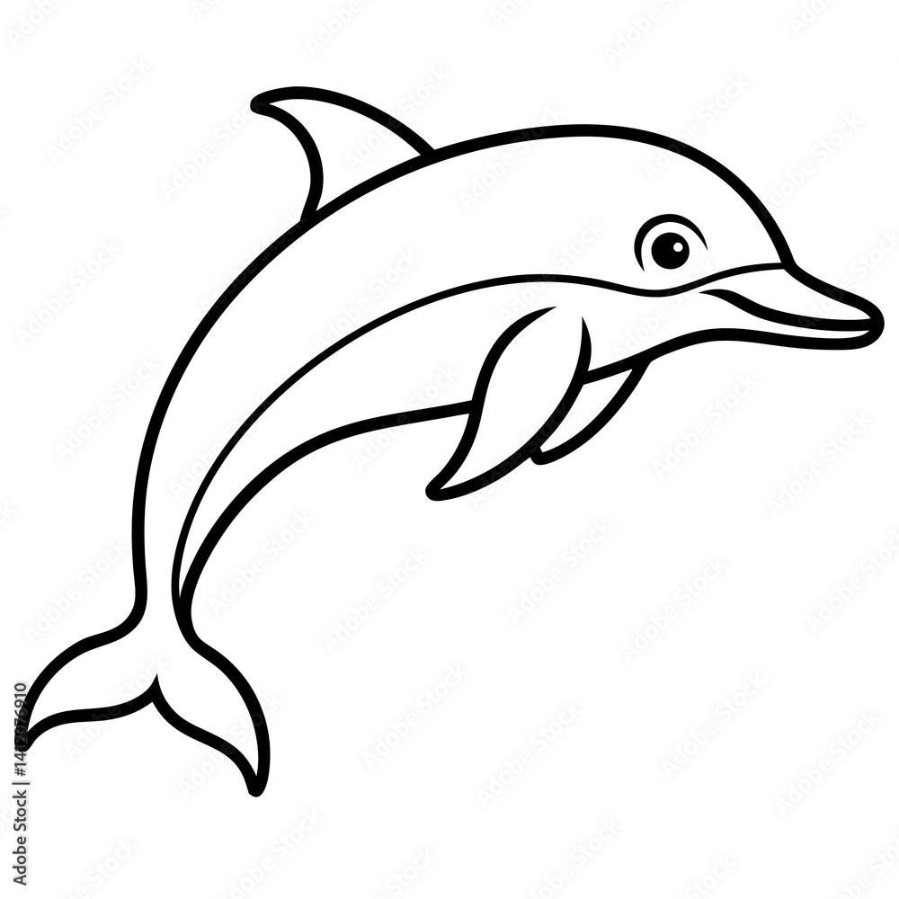 Obraz premium Stylized Dolphin Outline Artwork