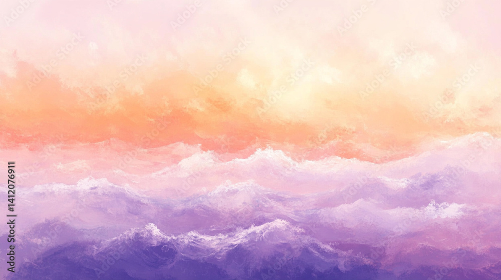 Obraz premium An abstract image showcasing swirling tendrils of smoke in a vibrant gradient of warm orange and cool purple