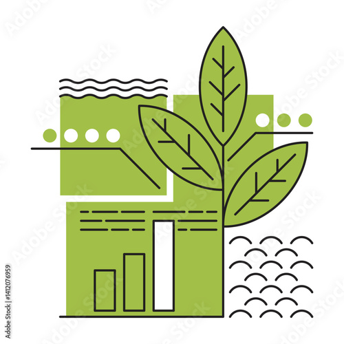 Sustainable economy and development - decoration, simple geometric