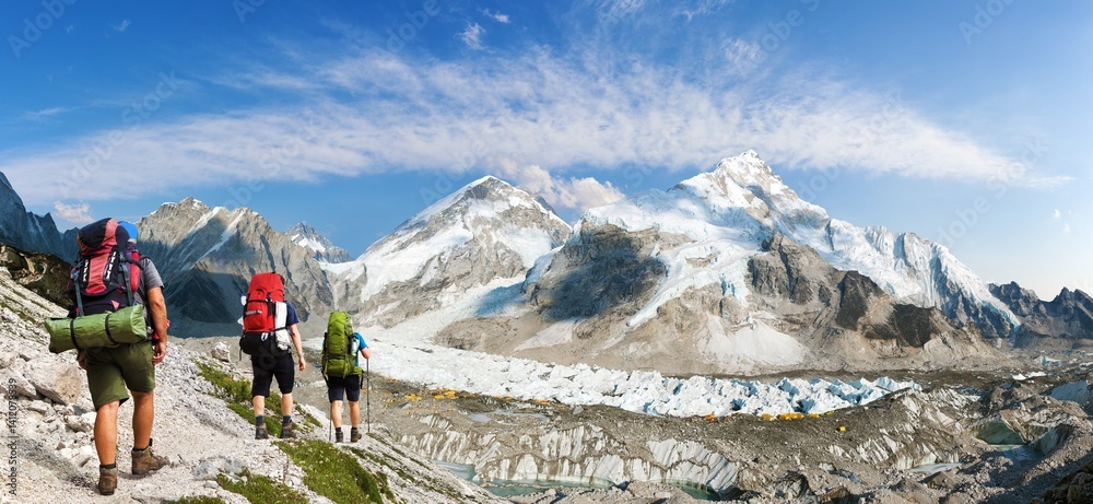 mount Everest peak and Mount Everest base camp